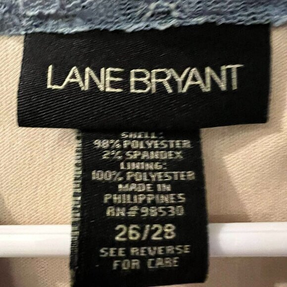 Size 26/28 - Lane Bryant - Light Blue and Cream Lacy Cap Sleeve Blouse - Picture 2 of 5